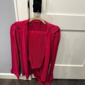 Plisse matching set pink